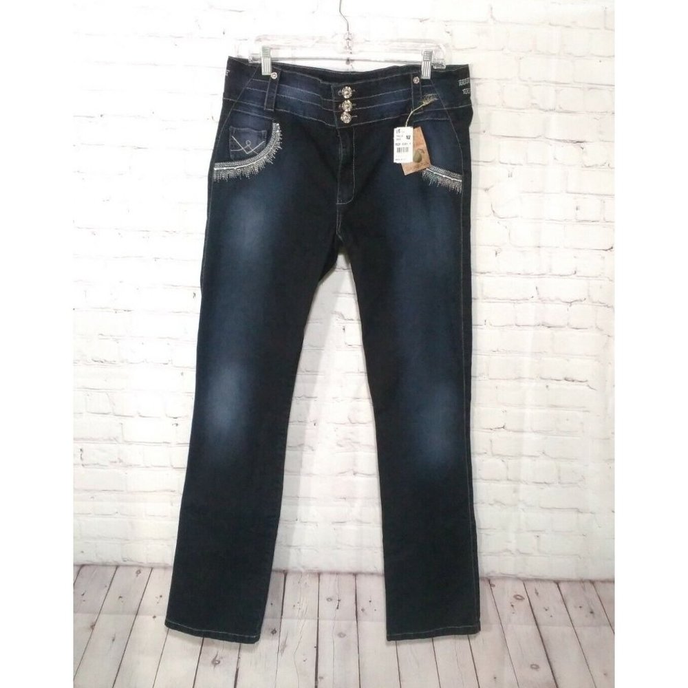 Xtrim Jeans Women's 18 Colombia Straight Leg Pushup Stretch High-Waist (38x35)